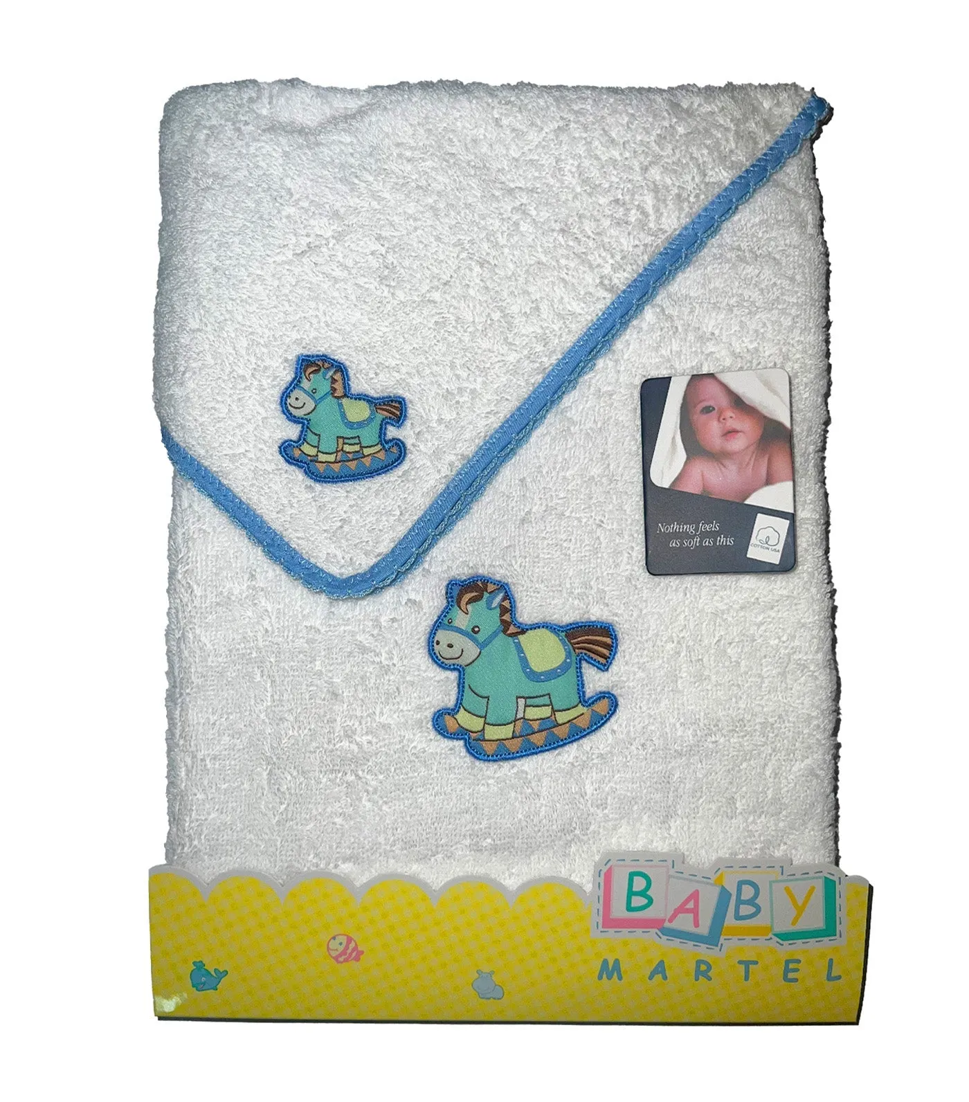 Face and Bath Towel White/Blue