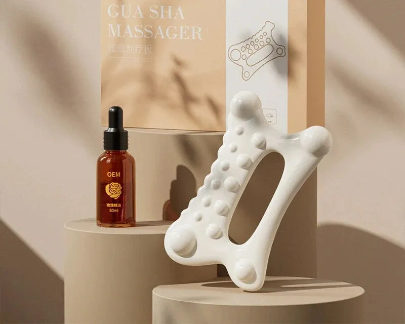 Facial Massage Scraper & Gua Sha Board - Complete Body Massage Set