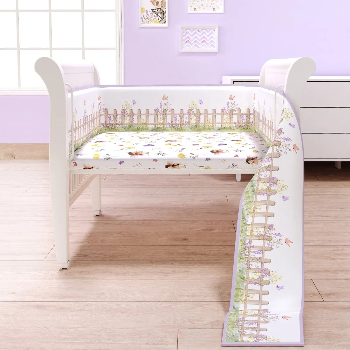 Fancy Fluff 7 Pc Organic Baby Cot Bedding Set- Pixie Dust