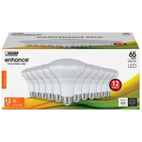 Feit Enhance BR30 E26 (Medium) LED Bulb Soft White 65 Watt Equivalence 12 pk