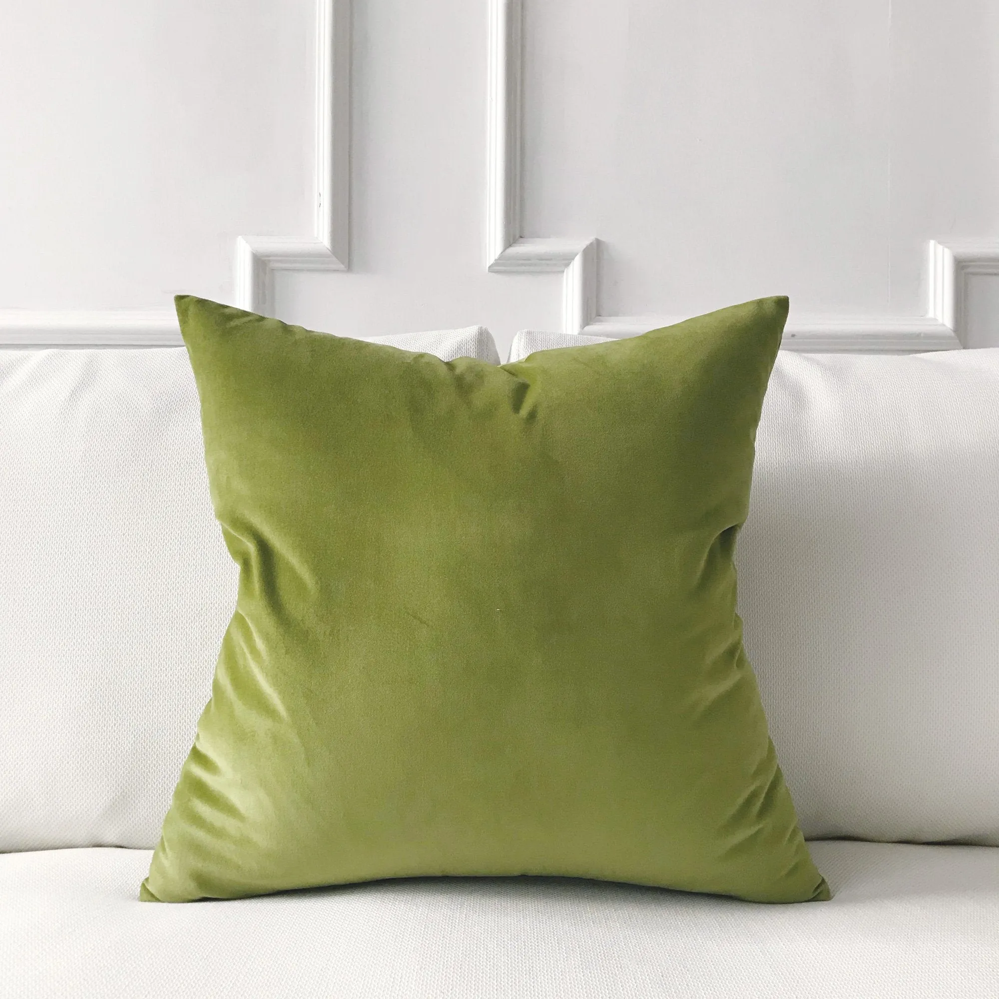 Fern Green Lux Velvet Throw Pillow Cover 22x22