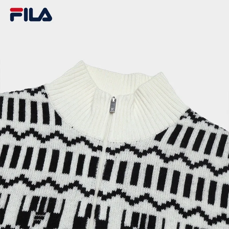 FILA CORE WHITE LINE EMERALD Women Knit Sweater in Ash