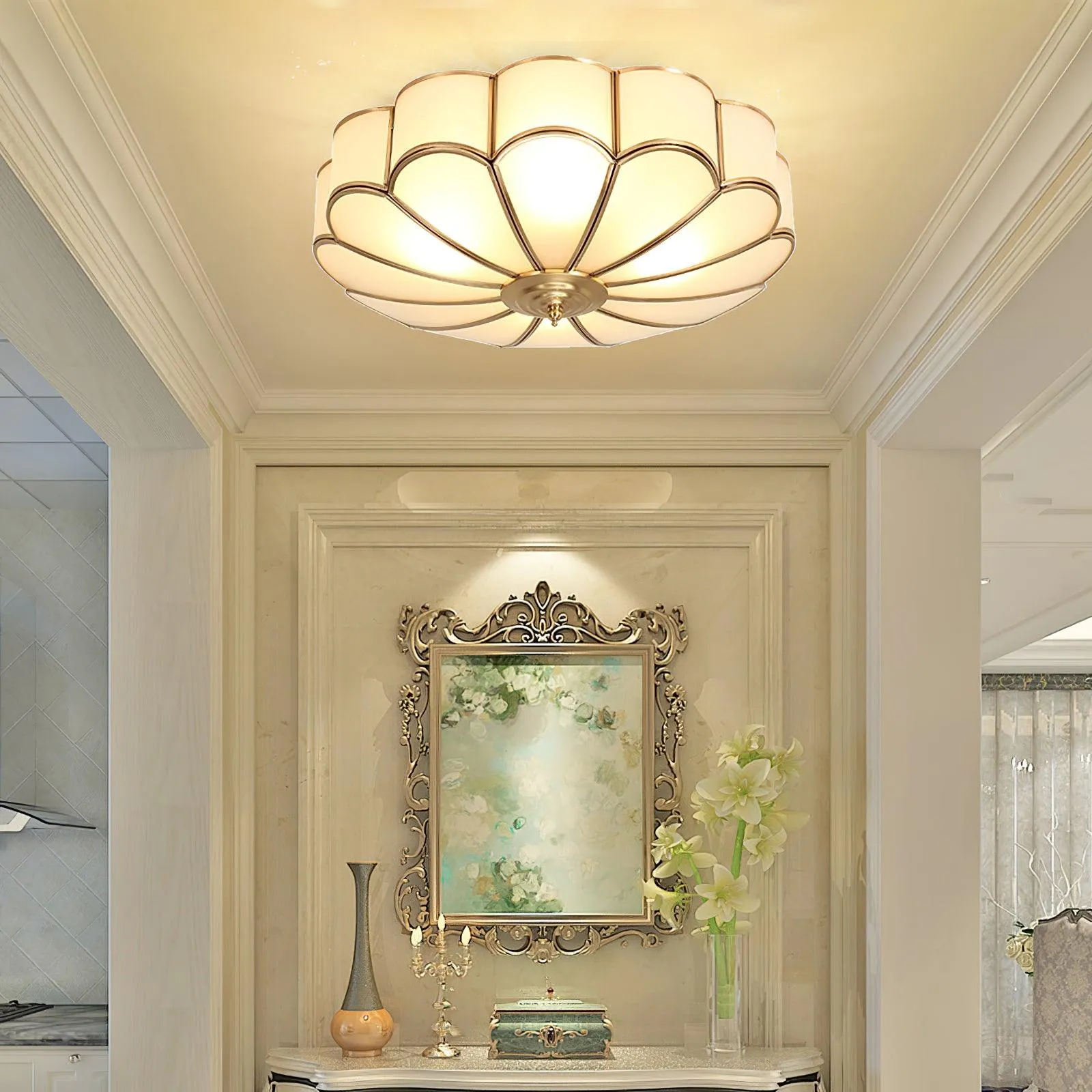 Flower Shape Glass Recessed Ceiling Light