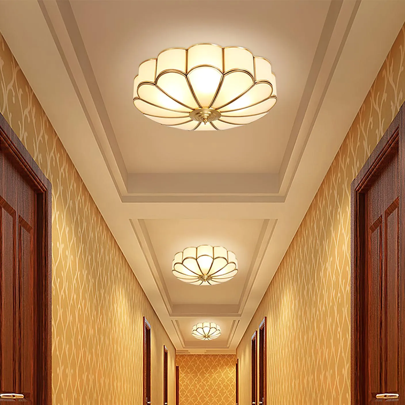 Flower Shape Glass Recessed Ceiling Light