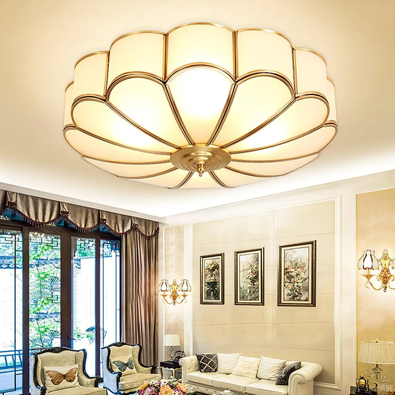 Flower Shape Glass Recessed Ceiling Light