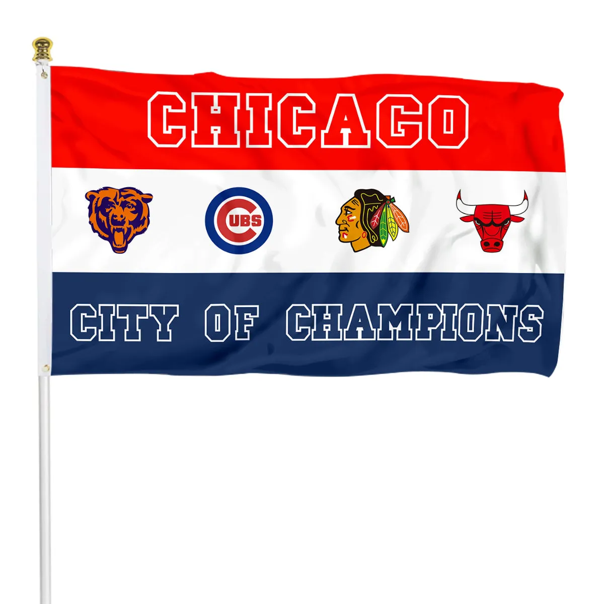 Fyon Chicago City of Champions Sports Fans Flag  banner