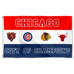 Fyon Chicago City of Champions Sports Fans Flag  banner