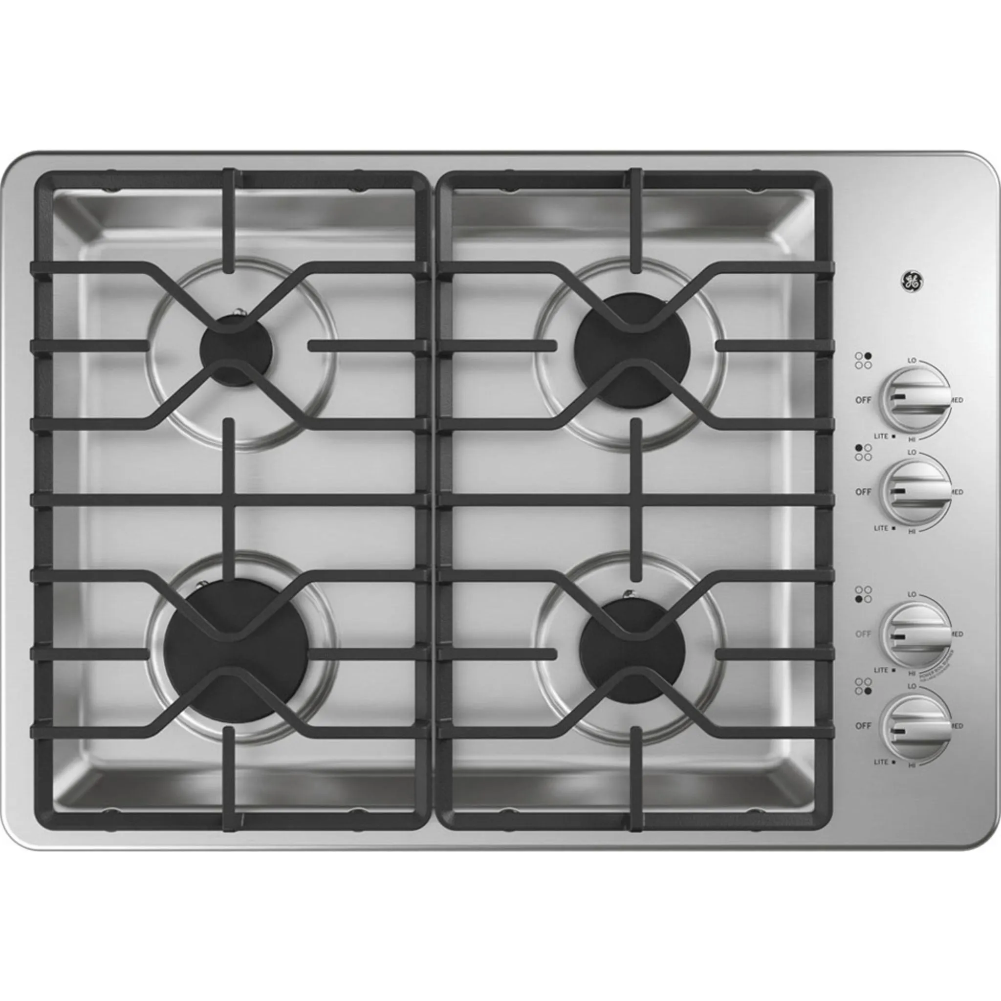 GE 30" Built-In Deep-Recessed Gas Cooktop Stainless Steel - JGP3030SLSS