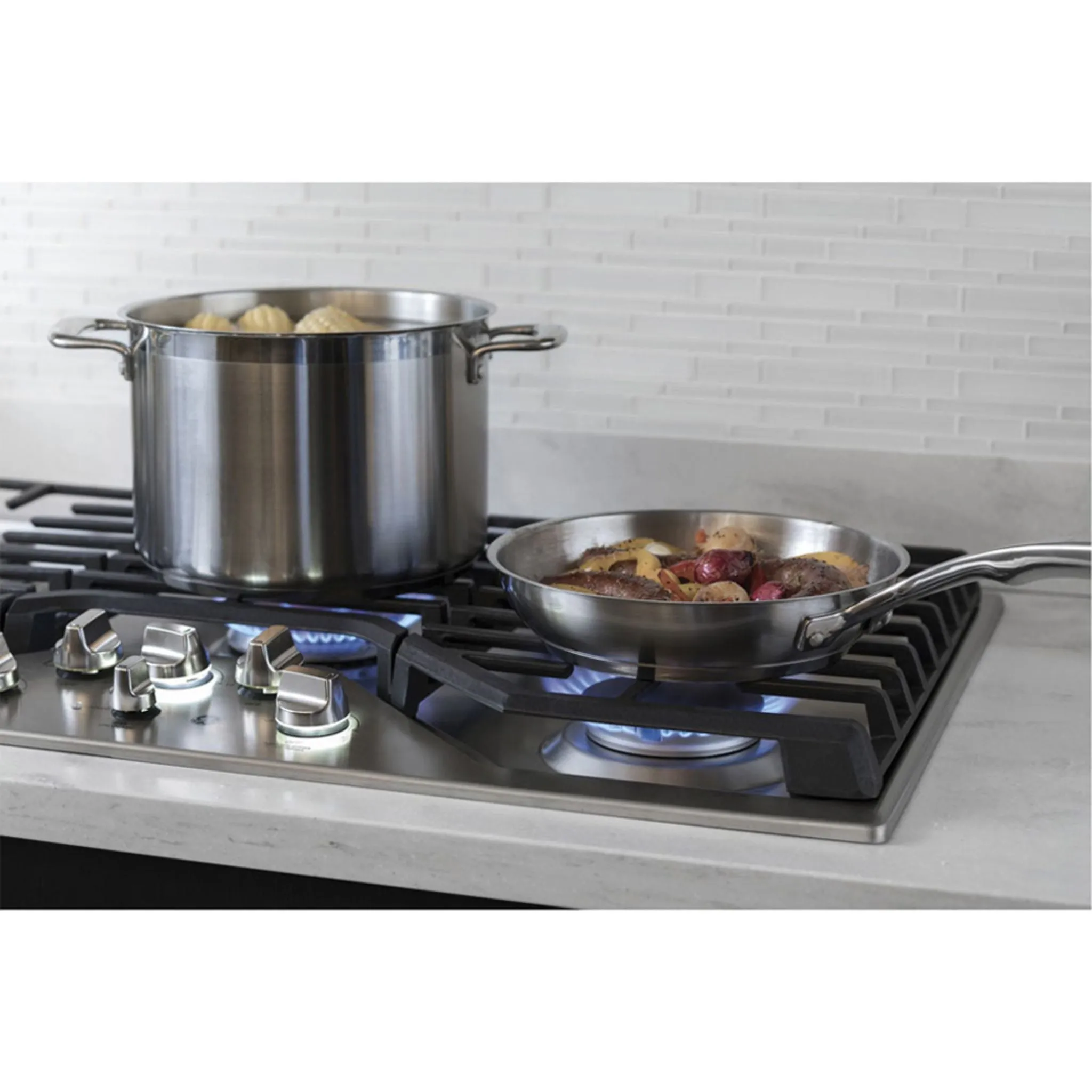 GE Profile 36" Built-In Deep-Recessed Edge-to-Edge Gas Cooktop Stainless Steel - PGP9036SLSS