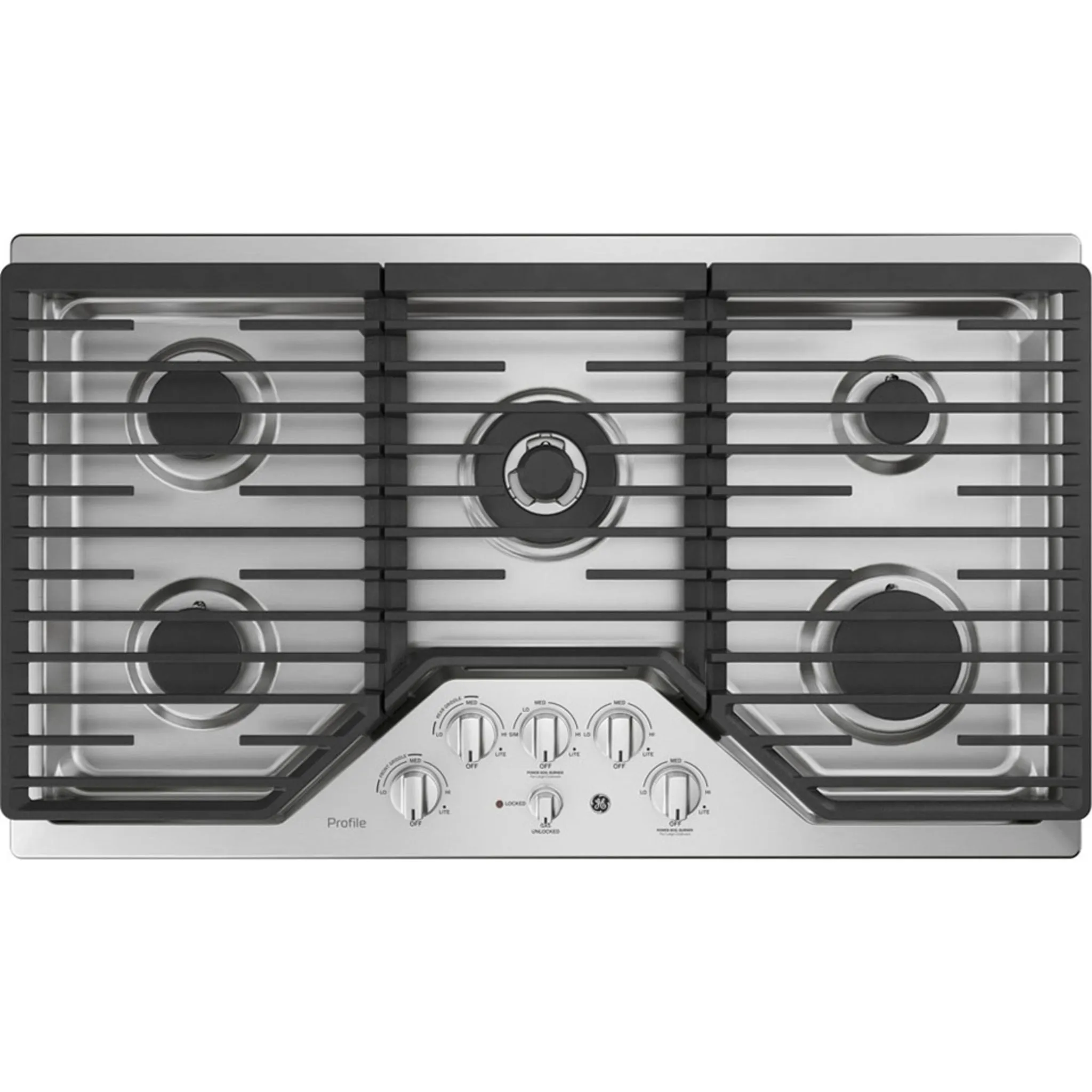 GE Profile 36" Built-In Deep-Recessed Edge-to-Edge Gas Cooktop Stainless Steel - PGP9036SLSS