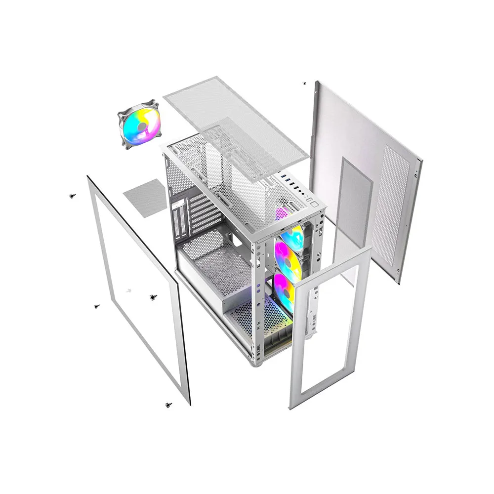 Gembird PC Case Gaming Fornax X450MAX ARGB White