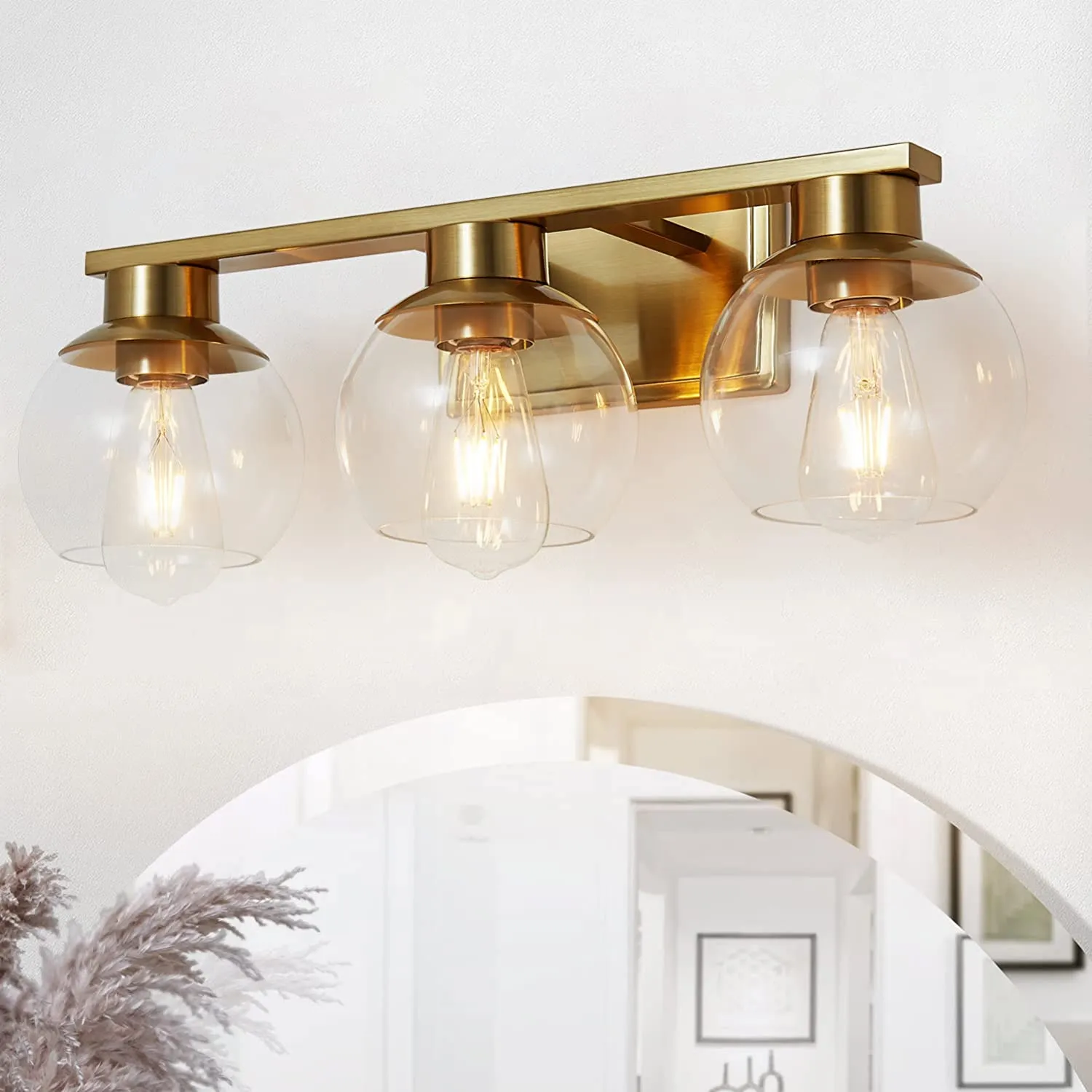 Gold Bathroom Vanity Light Fixture Mid Century