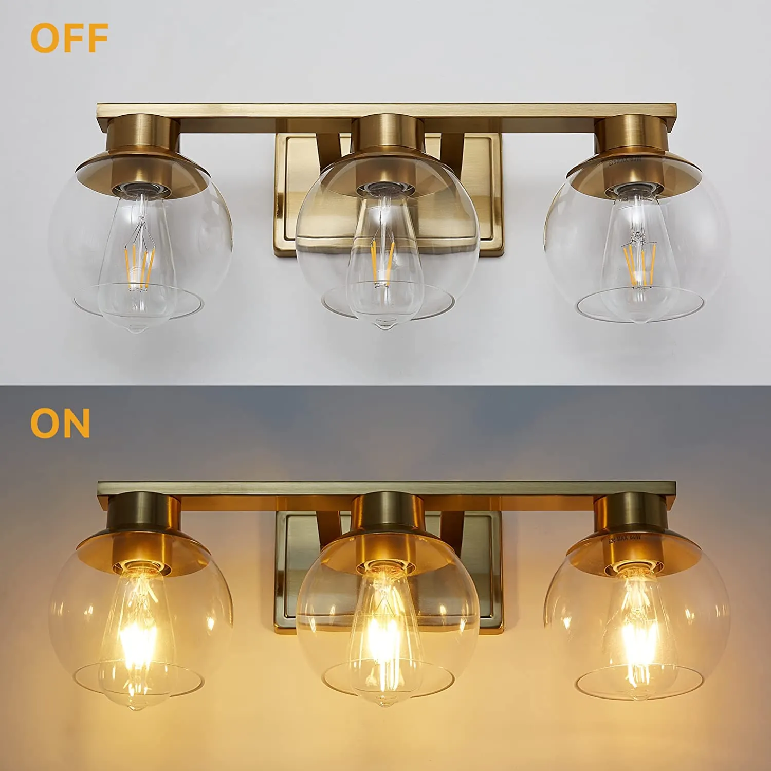 Gold Bathroom Vanity Light Fixture Mid Century