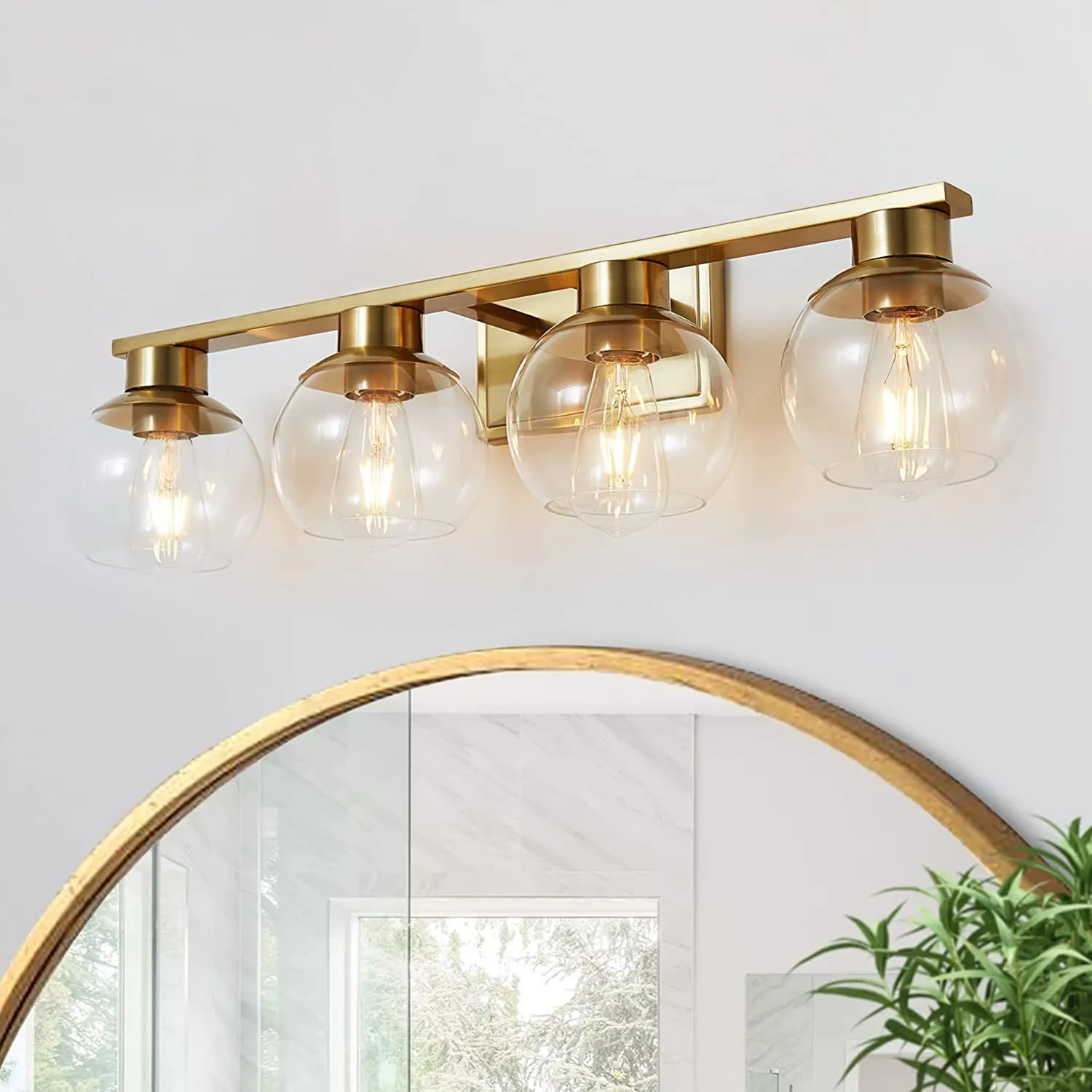 Gold Bathroom Vanity Light Fixture Mid Century