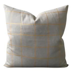 Gray Gold Modern Stripe Luxury Throw Pillow Cover 24x24