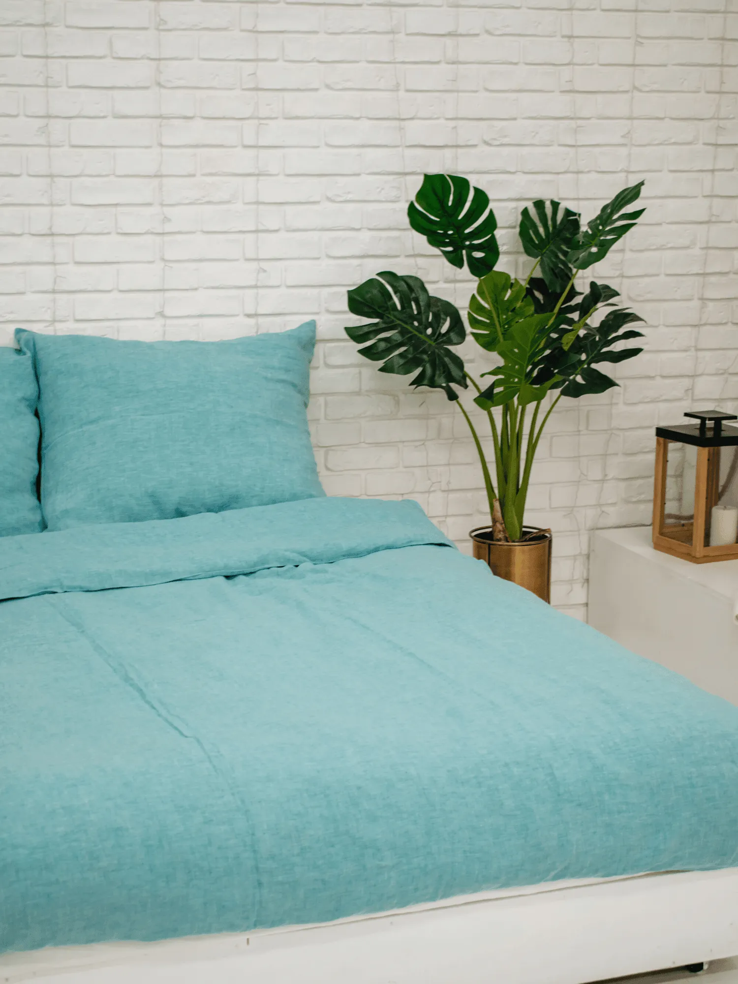 Green Melange Soft Linen Pillowcase