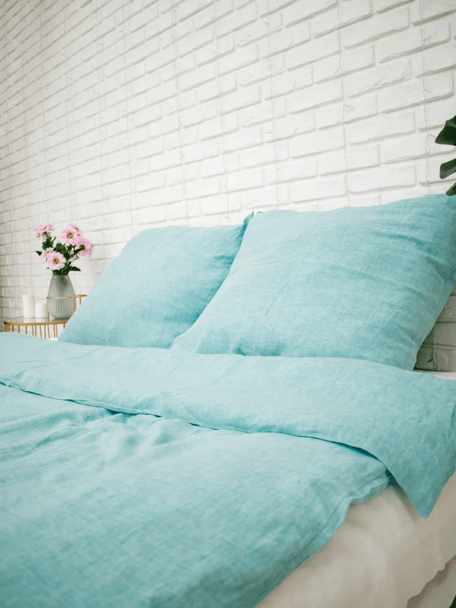 Green Melange Soft Linen Pillowcase