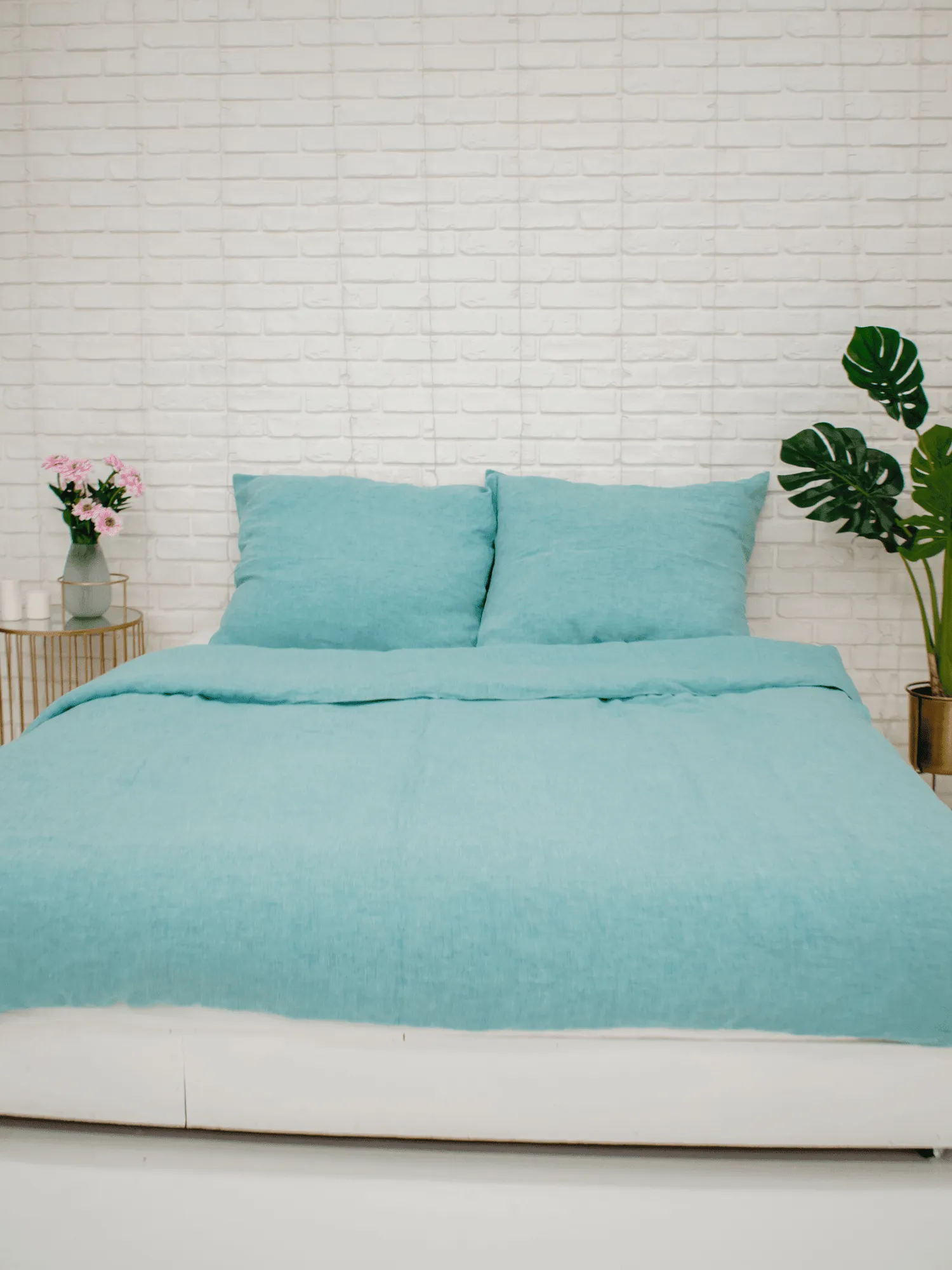 Green Melange Soft Linen Pillowcase