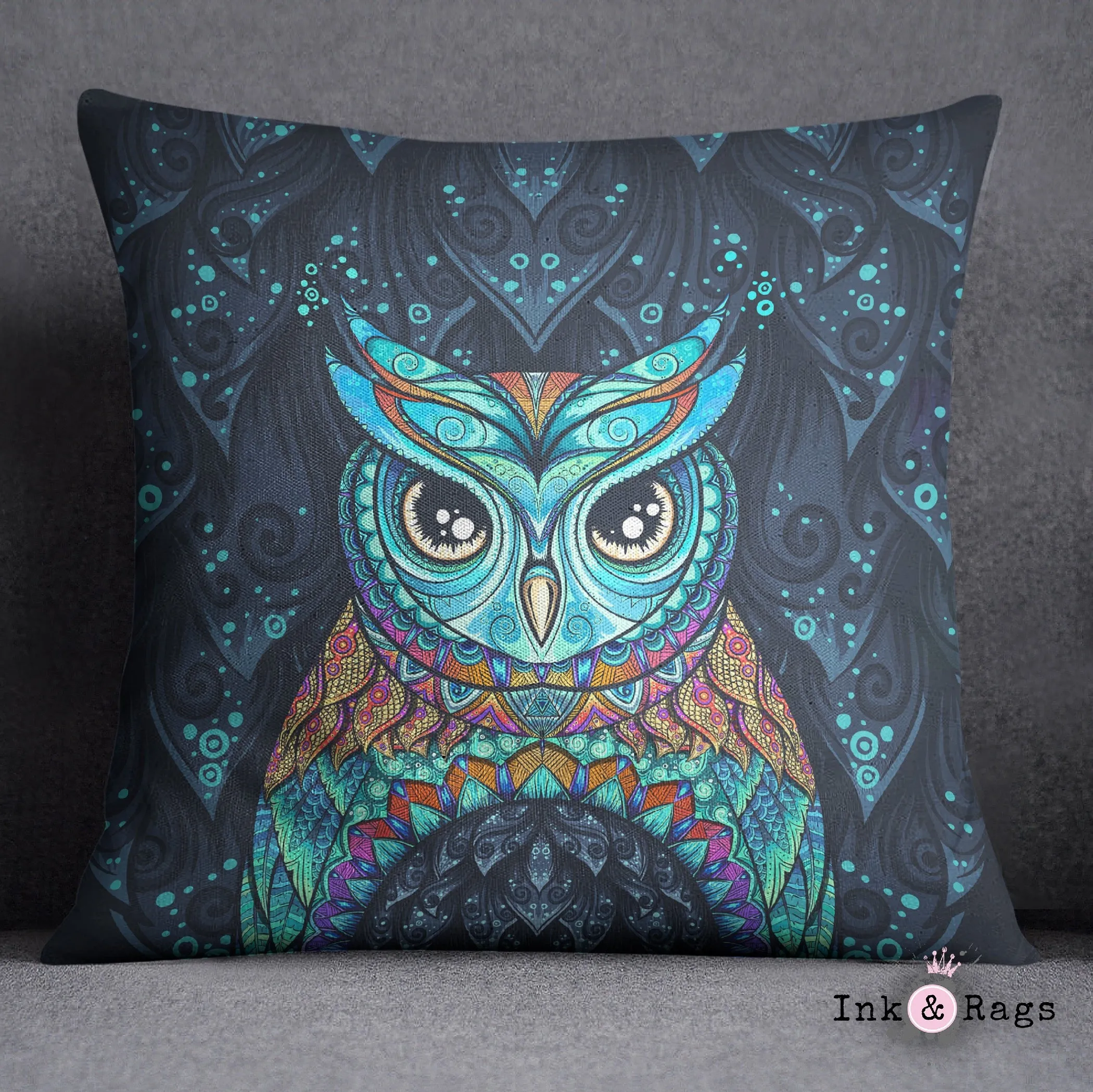 Gypsy Owl Decorative Throw and Pillow Cover Set