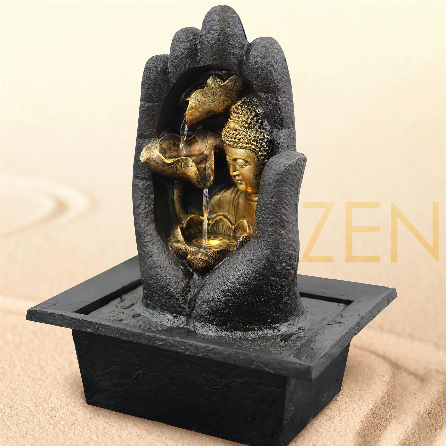 Hand Buddha Water Feature Indoor With LED