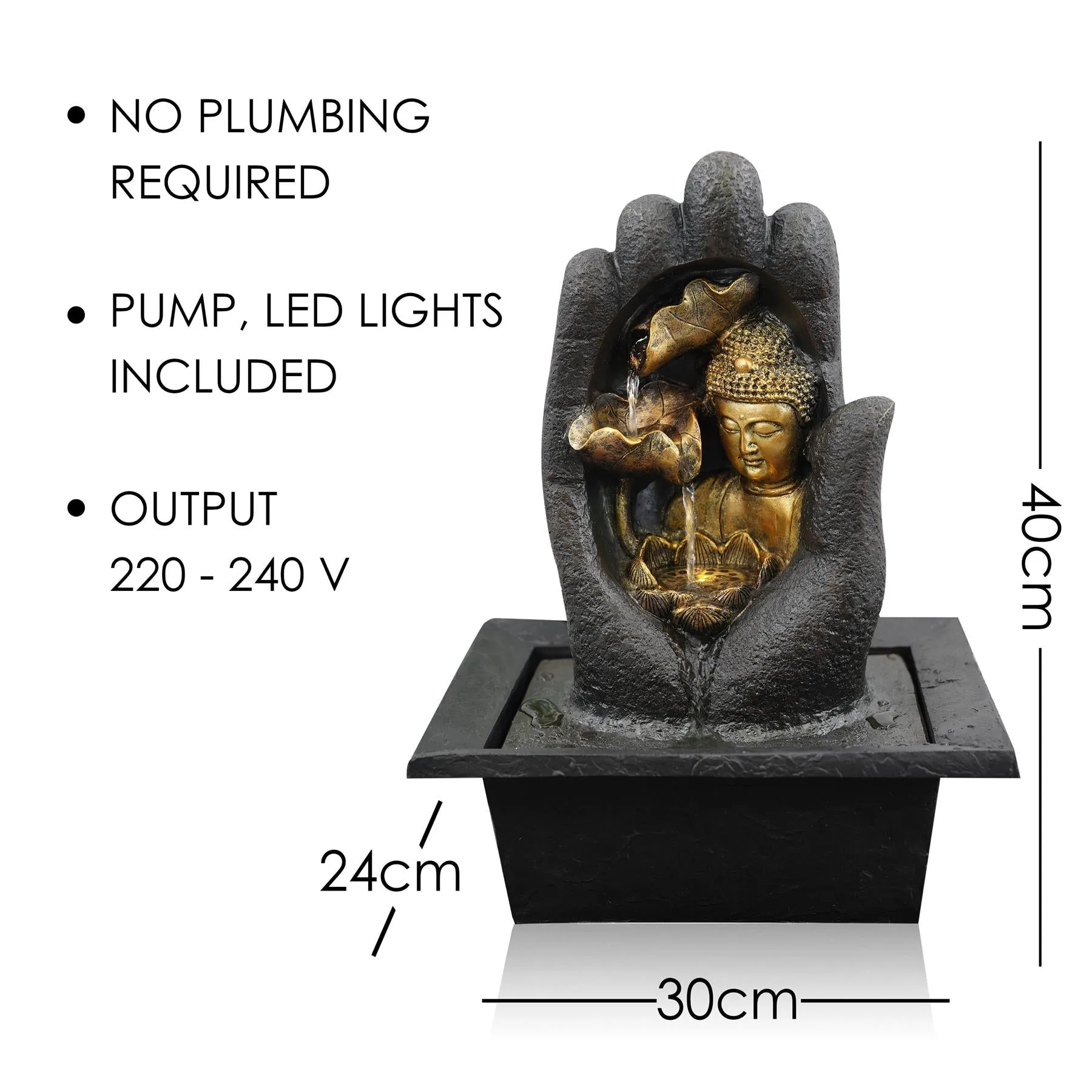 Hand Buddha Water Feature Indoor With LED