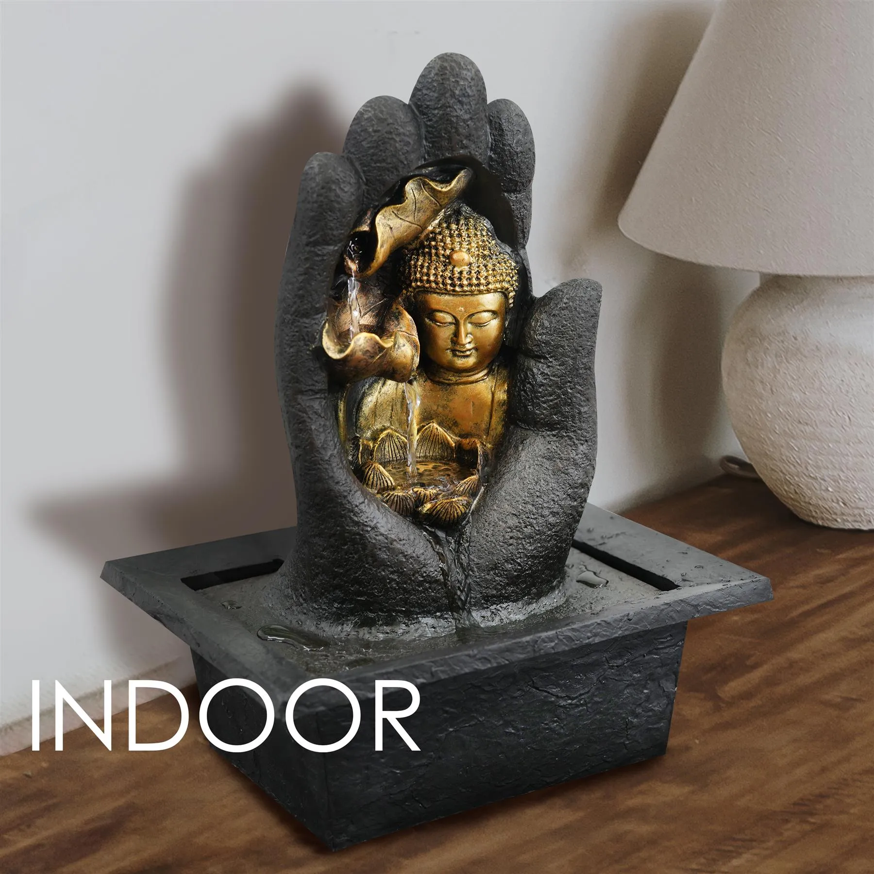 Hand Buddha Water Feature Indoor With LED