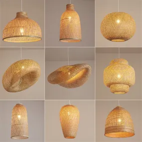 Hand Woven Bamboo Pendant Ceiling Lights/Chandelier Hanging Lamp