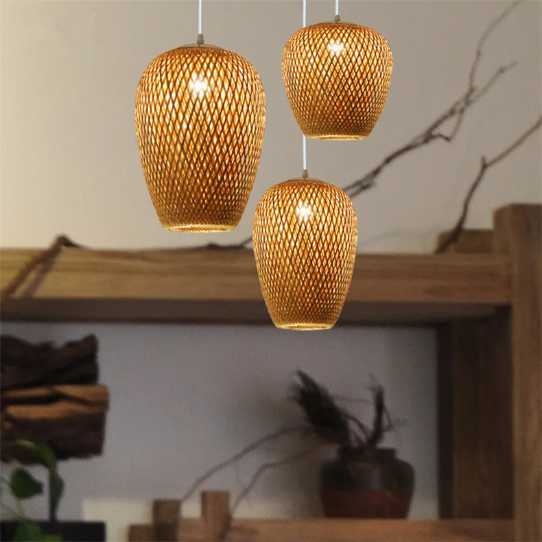 Hand Woven Bamboo Pendant Ceiling Lights/Chandelier Hanging Lamp