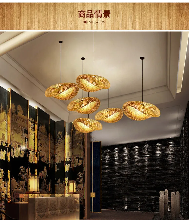 Hand Woven Bamboo Pendant Ceiling Lights/Chandelier Hanging Lamp