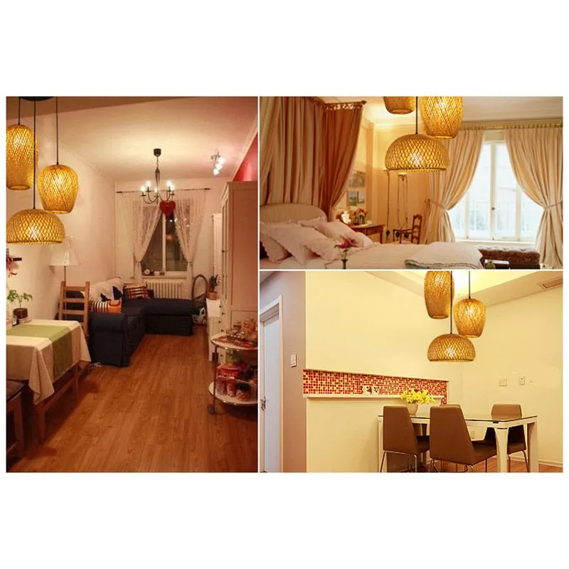 Hand Woven Bamboo Pendant Ceiling Lights/Chandelier Hanging Lamp