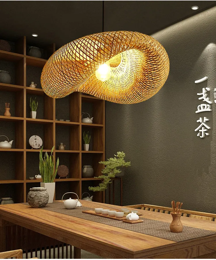 Hand Woven Bamboo Pendant Ceiling Lights/Chandelier Hanging Lamp