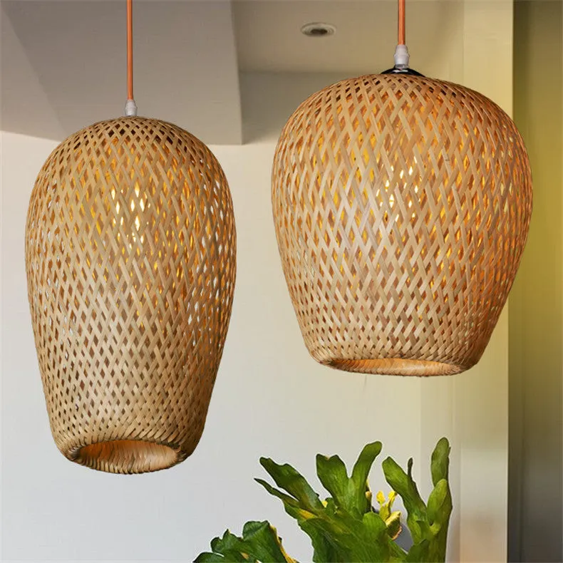 Hand Woven Bamboo Pendant Ceiling Lights/Chandelier Hanging Lamp