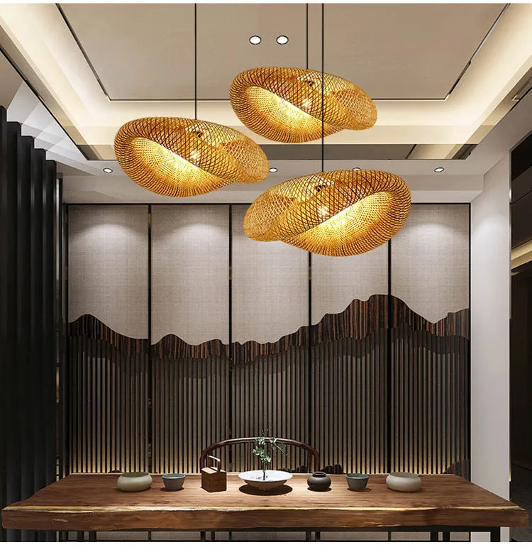 Hand Woven Bamboo Pendant Ceiling Lights/Chandelier Hanging Lamp