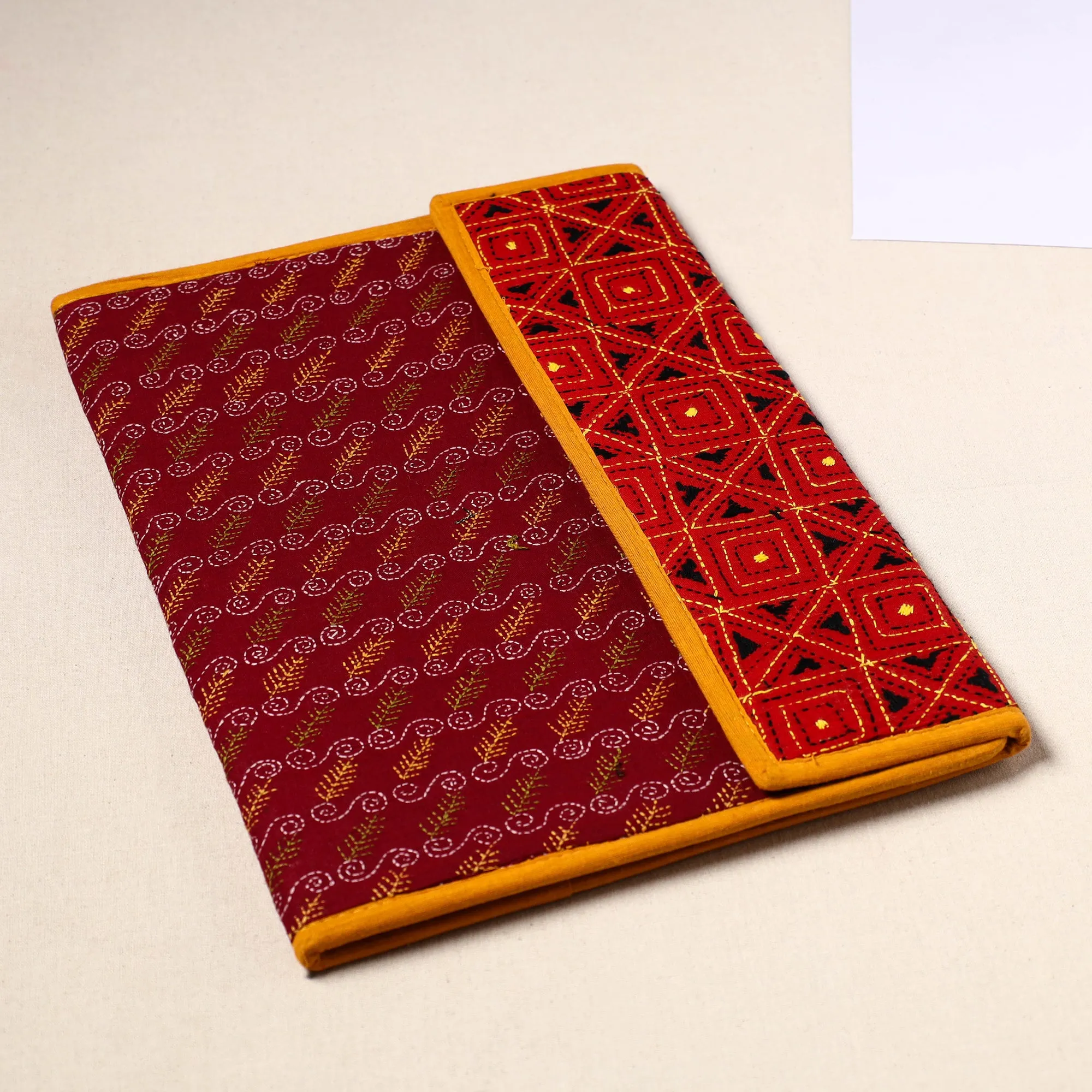 Handcrafted Bengal Kantha Work File Folder 39