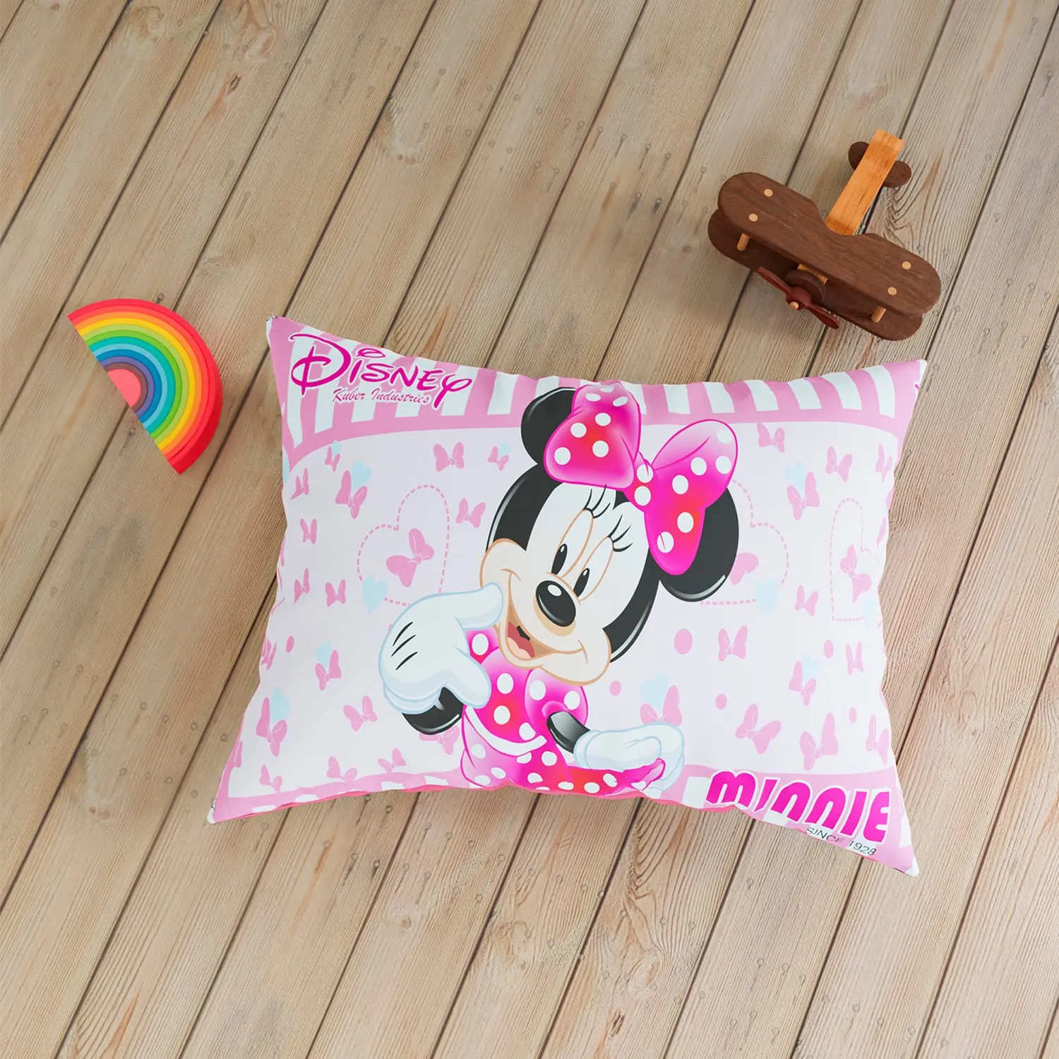 Heart Home Disney Minnie Pillow Cover | Silk Pillow Cover | Soft Pillow Cover | Luxurious Pillow Cover For Home | Set of 4 | 16x24 Inch | Pink