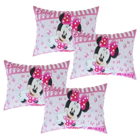 Heart Home Disney Minnie Pillow Cover | Silk Pillow Cover | Soft Pillow Cover | Luxurious Pillow Cover For Home | Set of 4 | 16x24 Inch | Pink