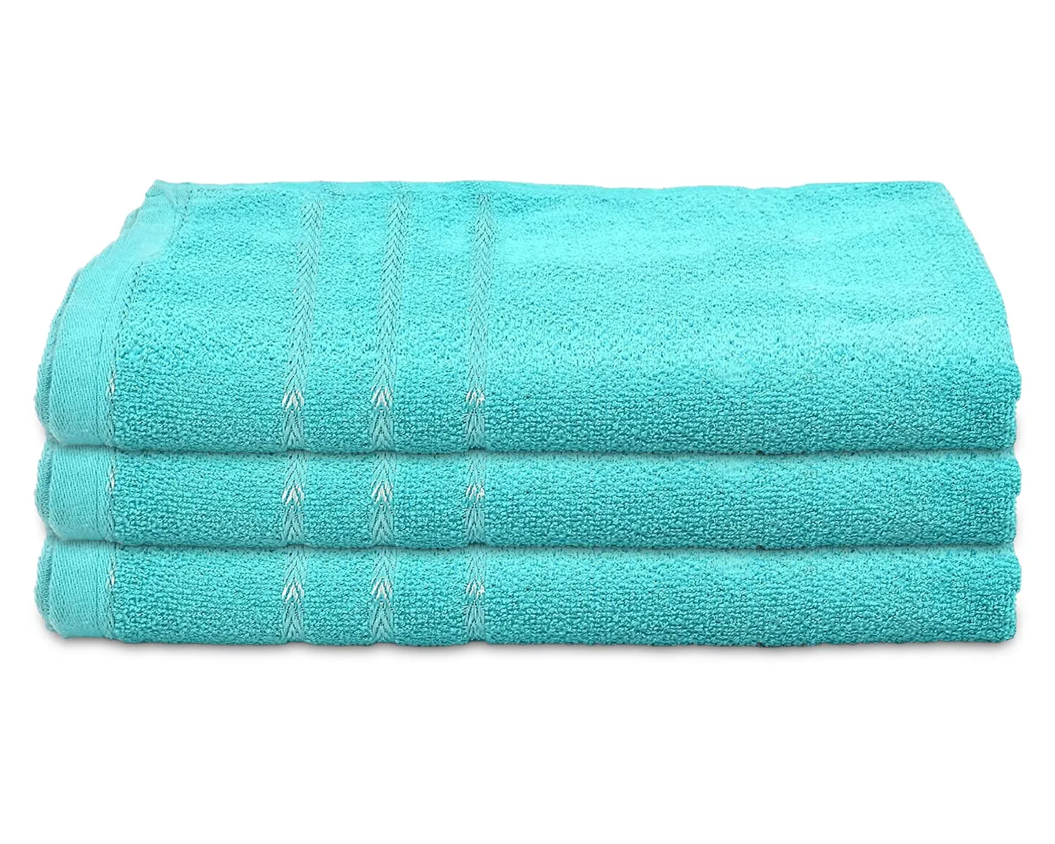 Heart Home Soft Cotton Bath Towel for Hands, Face, Newborn Babies, Toddlers, Children, 19"x38"- Pack of 3 (Blue)