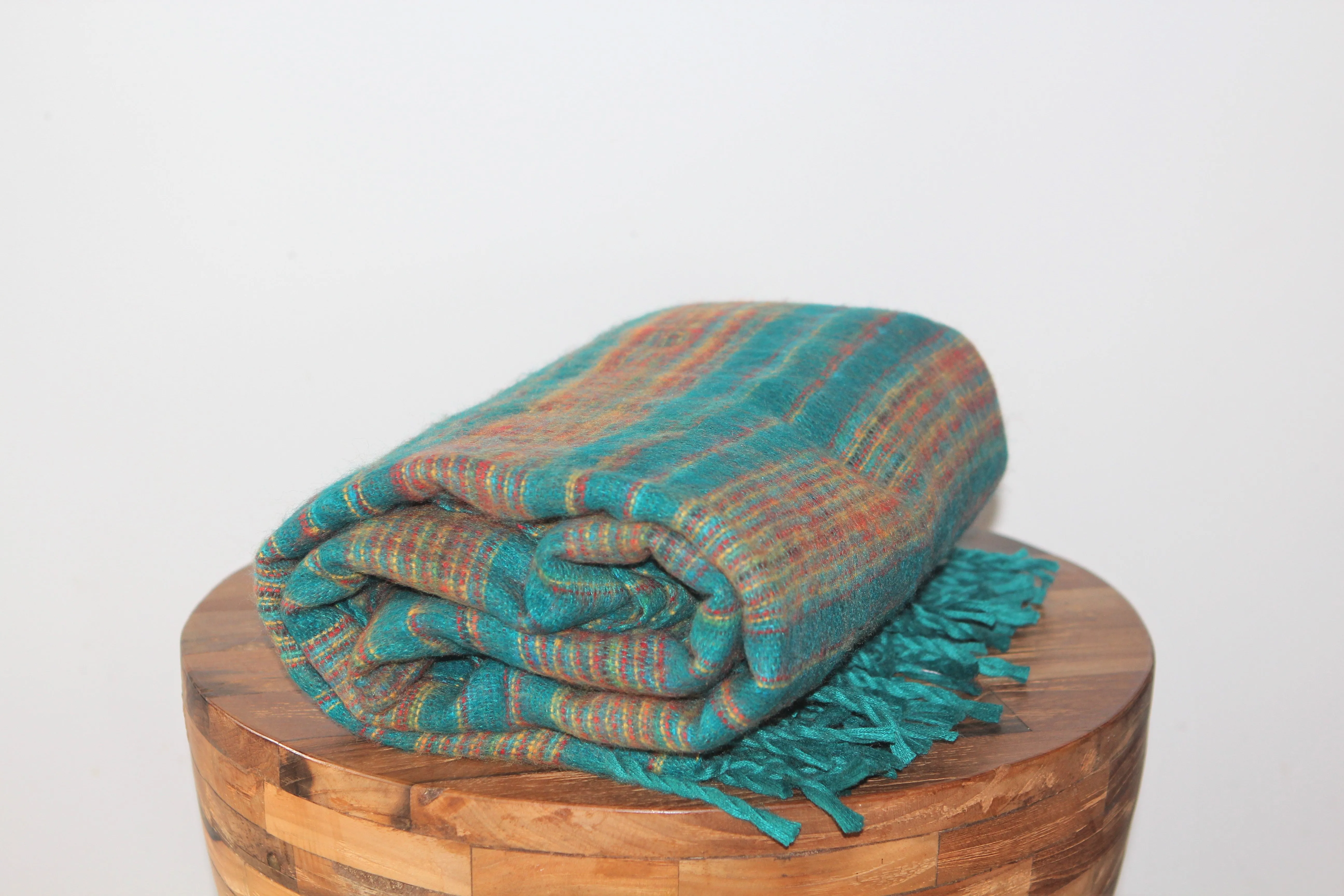 Himalayan Yak Blanket - Green & Yellow