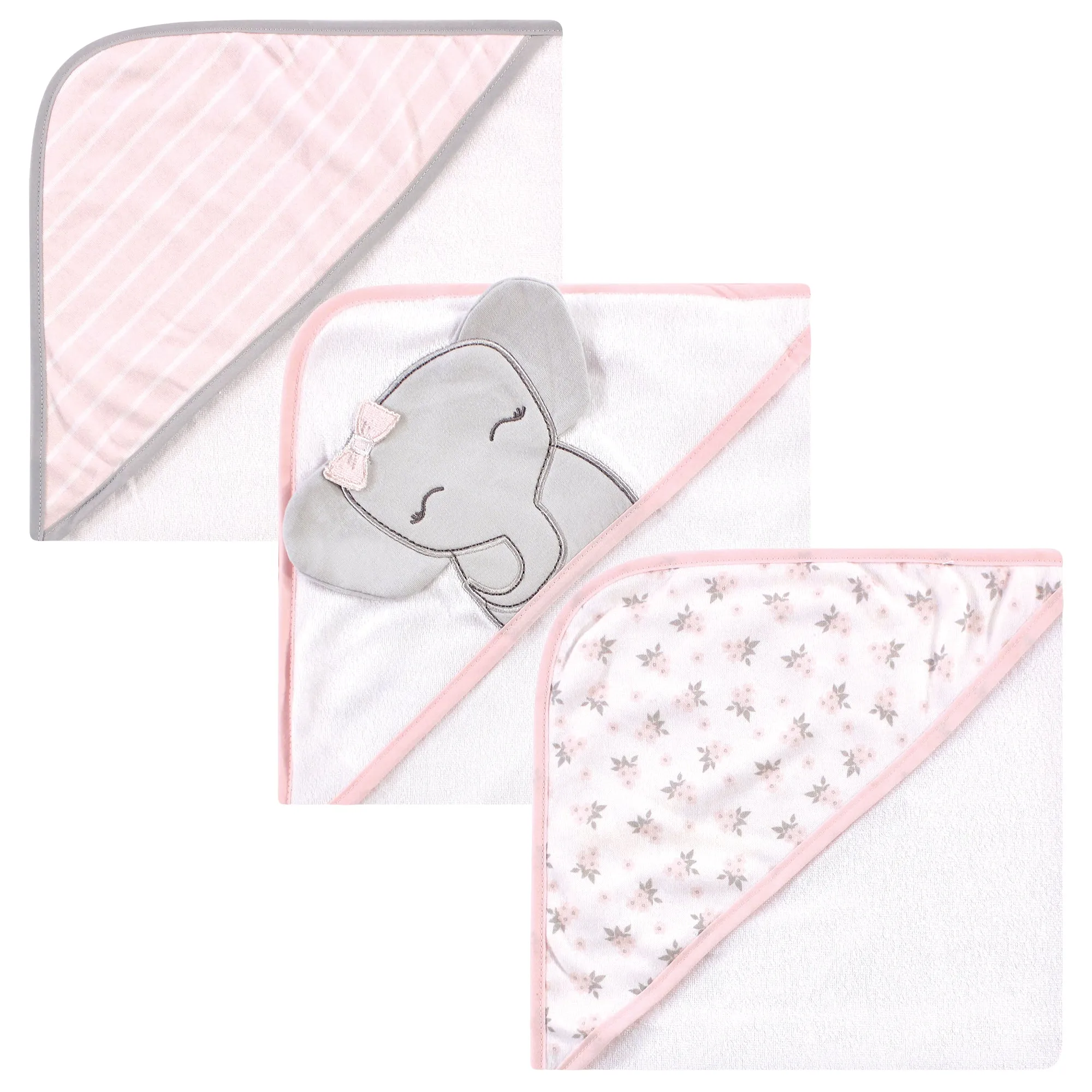 Hudson Baby Cotton Rich Hooded Towels, Cute Elephant