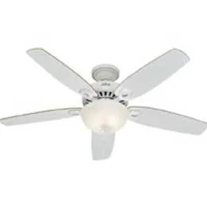 Hunter 53089 Ceiling Fan, 5-Blade, Beech/White Blade, 52 in Sweep, 3-Speed, With Lights: Yes :EA: QUANTITY: 1