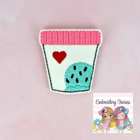 Ice Cream Containter Feltie File - Ice Cream Feltie File - ITH Embroidery File -  Embroidery File - Machine Embroidery Design - Feltie File