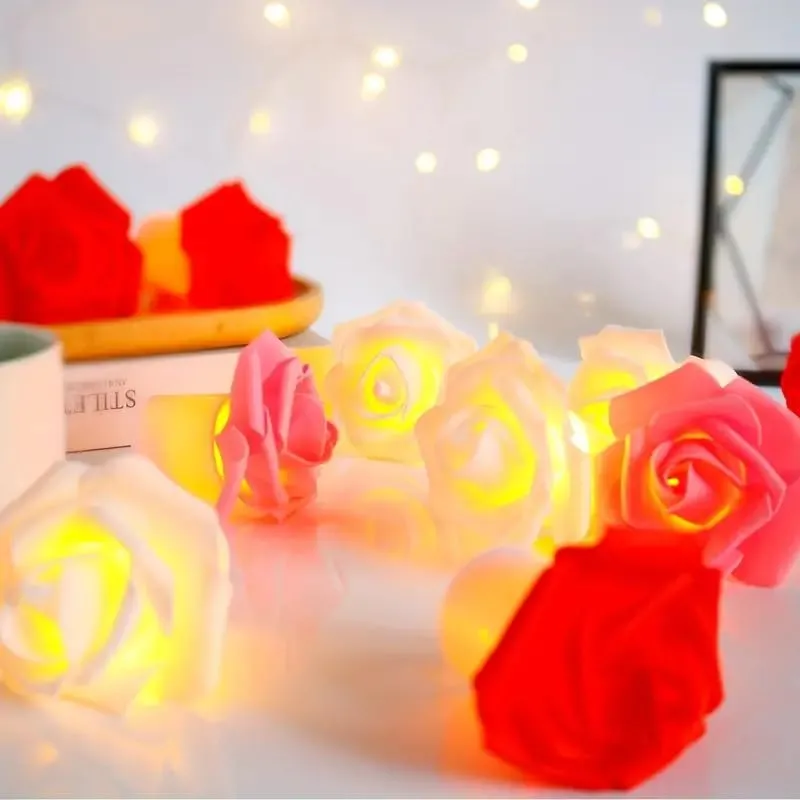 INAAYA Diwali Decoration Rose Led Light Candles for Home, Office Decoration Smokeless and Fameless Rose Light Candles for Decoration Set of 12