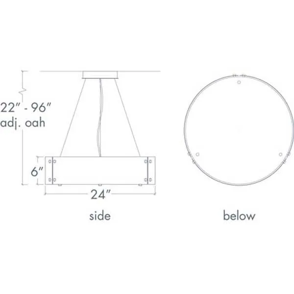 Invicta 16359-24-CH Indoor/Outdoor Dark Iron Cable Hung Pendant By Ultralights Lighting