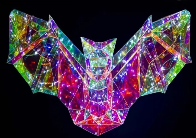 Iridescent Halloween Phantom Bat 20", LED lights