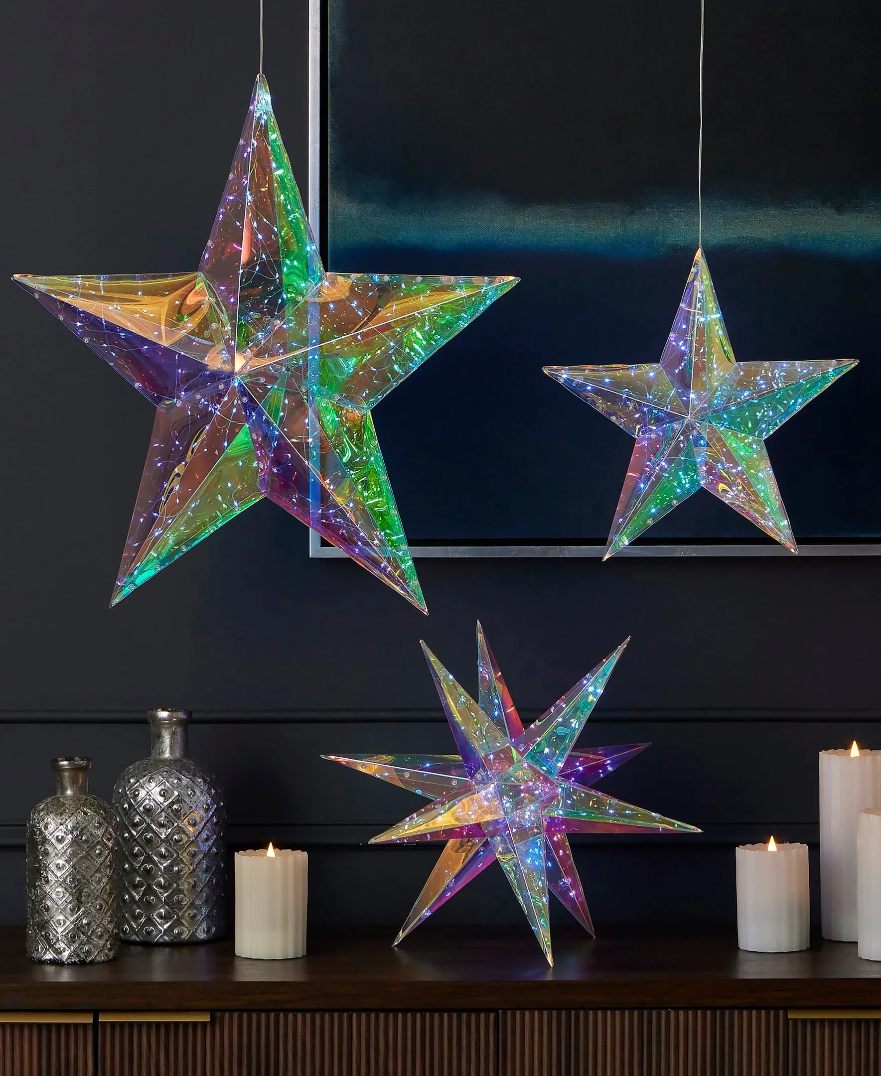 Iridescent Traditional Star 14", LED lights