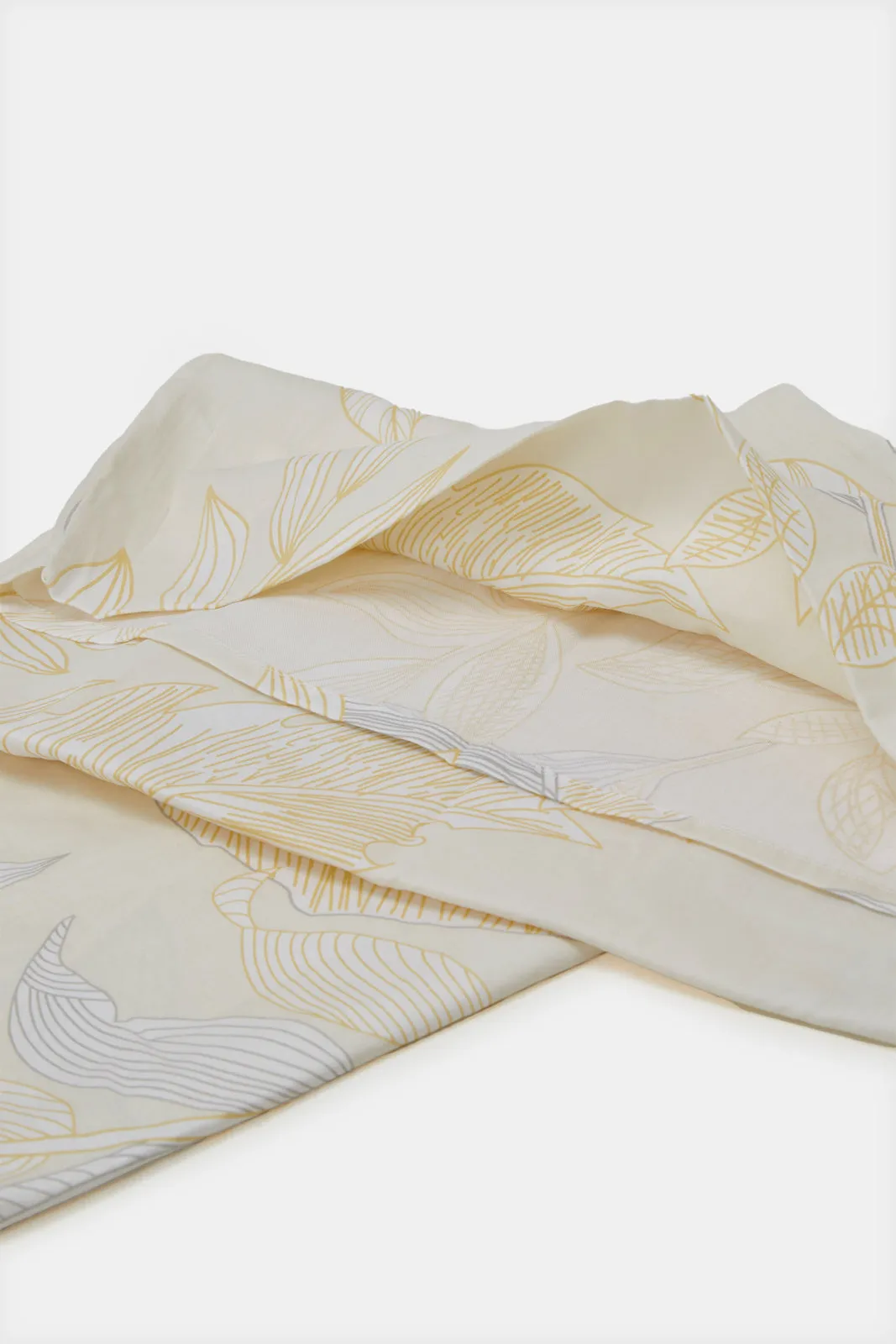 Ivory 3 Piece Printed Duvet Cover Set (Double Size)