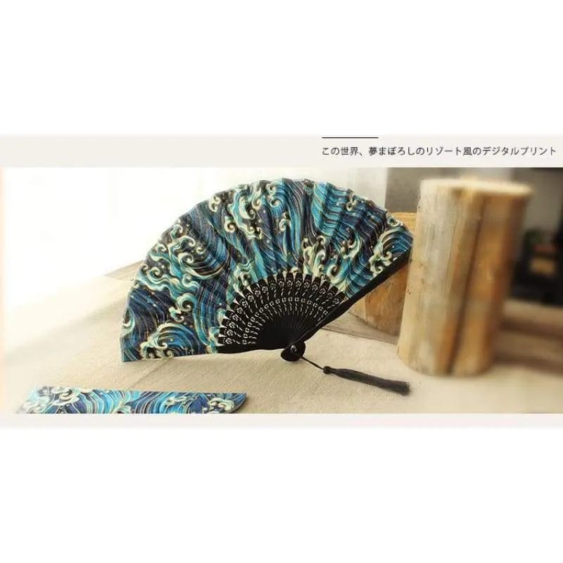 Japanese Folding Fan 【Japanese Ocean】