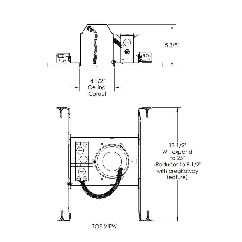 Juno Contractor Select QC4 W Quick Connect 4" New Construction IC Housing with Push in Connectors