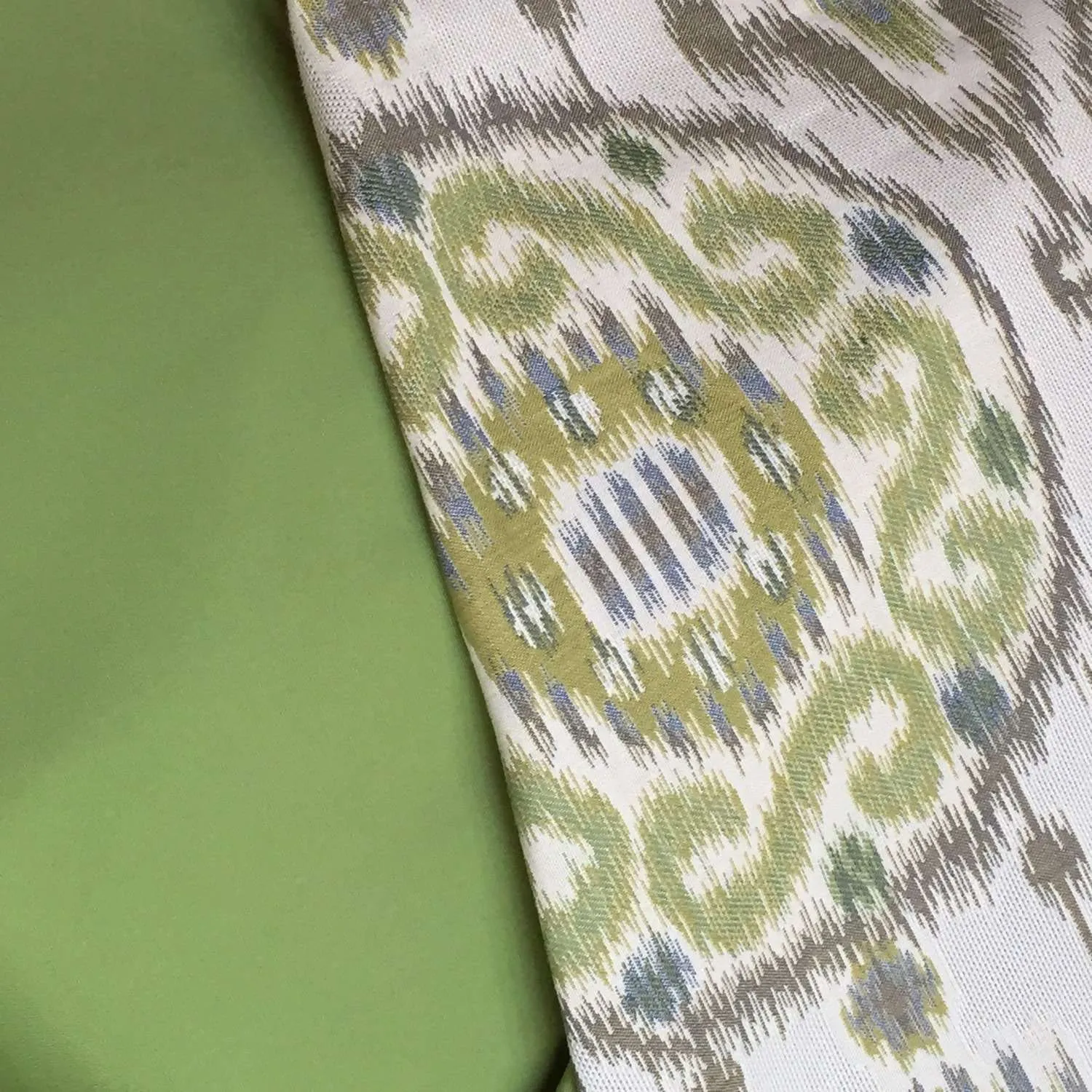 Kravet 31393.313 Ikat Kilim Southwest Medallion Lime Green Gray Pillow Cushion Cover