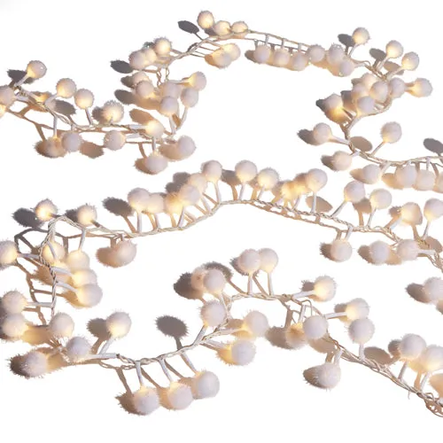 L4037022 - 8' White Snowball Snake Lights